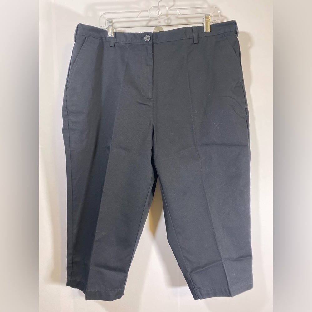 NWOT LANDS END cropped pants Black SZ 18W Petite